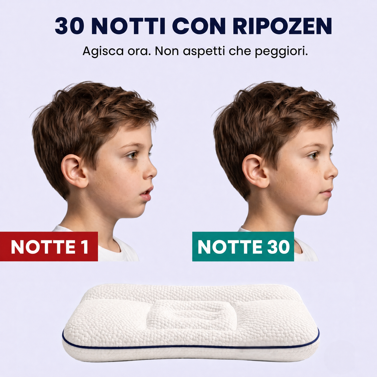 Prima e dopo: 30 notti con il cuscino per bambini RipoZen
