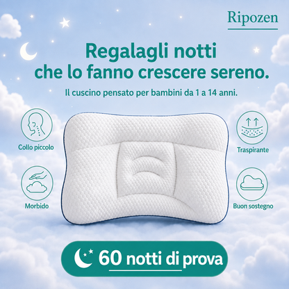 Il cuscino per bambini fatto per il suo collo