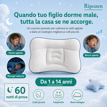 Il cuscino per bambini fatto per il suo collo