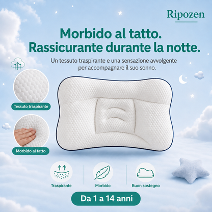 Il cuscino per bambini fatto per il suo collo