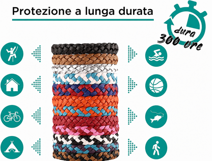 Braccialetti Antizanzare 12 Pezzi