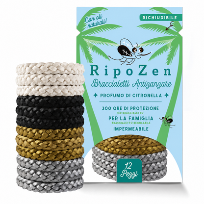 Braccialetti Antizanzare 12 Pezzi