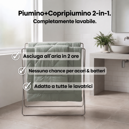 Piumino Ripozen® 2 in 1 che elimina il bisogno delle lenzuola