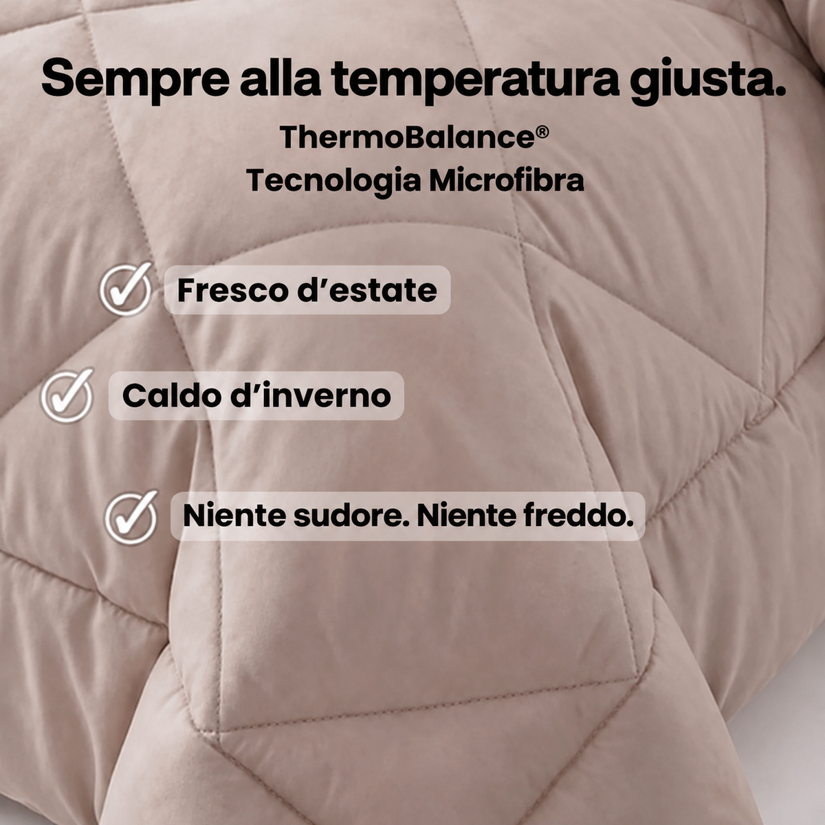 Piumino Ripozen® 2 in 1 che elimina il bisogno delle lenzuola