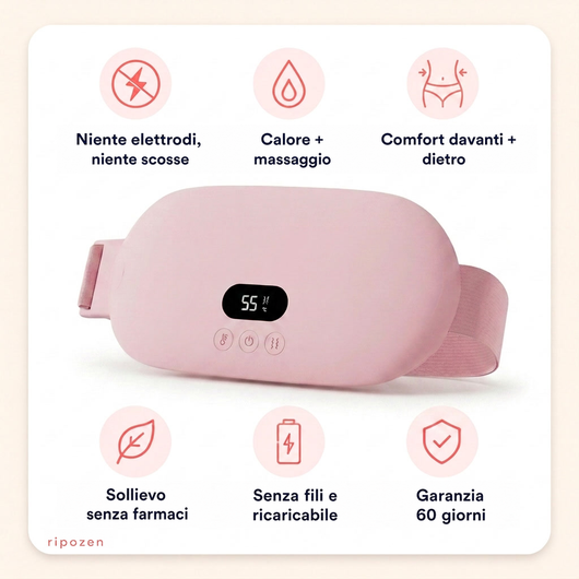 Ripozen - Fascia riscaldante e massaggiante per il dolore mestruale