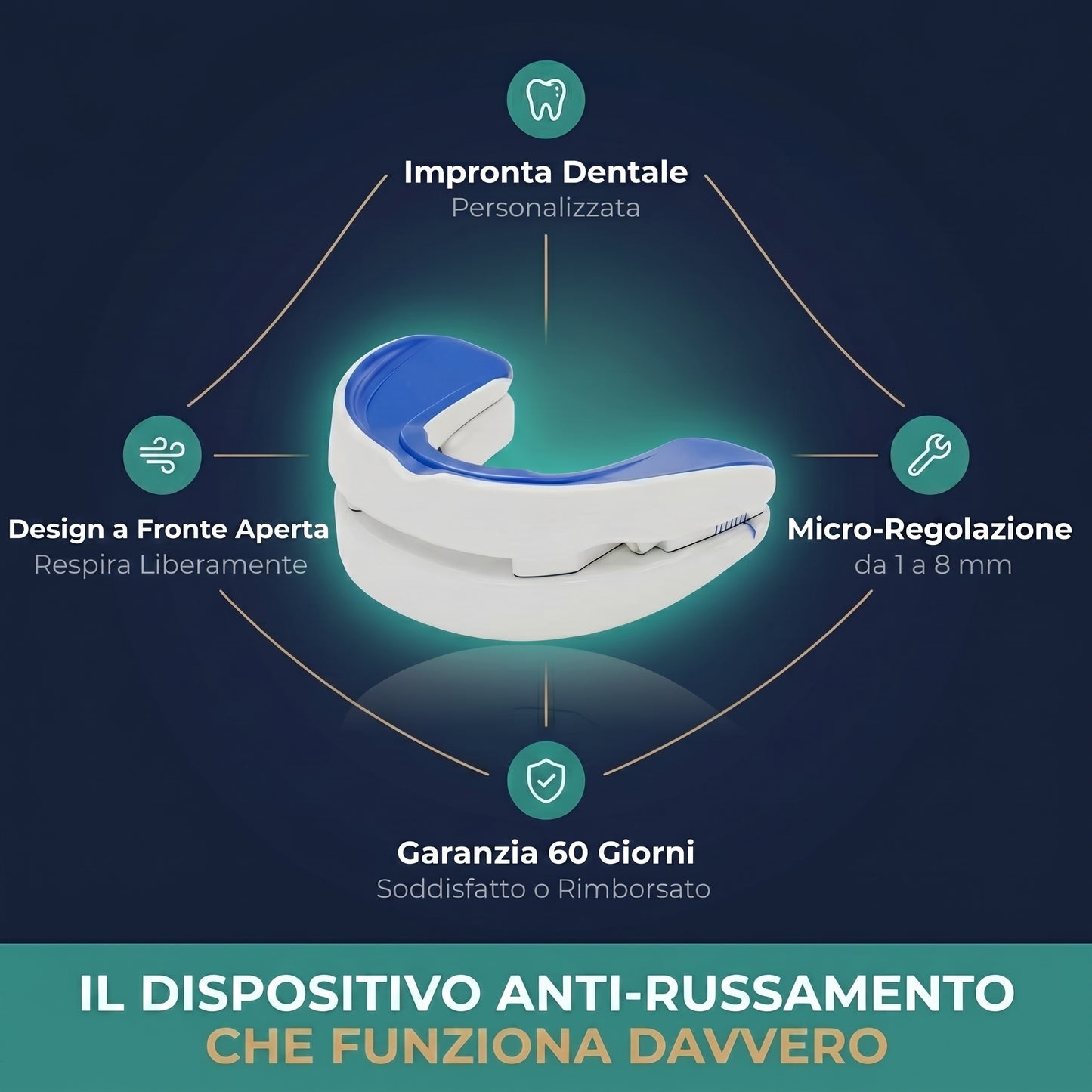NightFlow - Dispositivo anti-russamento regolabile